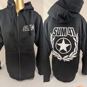 SUM 41 BLACK Front Zip Hoodie NWOT Size Small Unisex